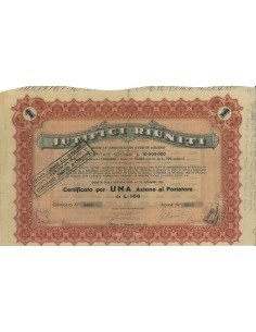 JUTIFICI RIUNITI - UNA AZIONE MILANO 1934