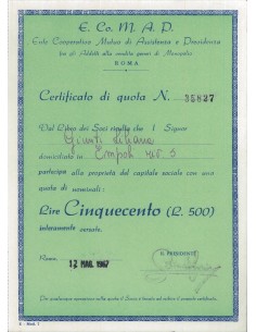 E.CO.M.A.P. - UNA QUOTA ROMA 1967