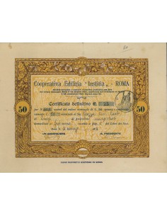 COOP. EDILIZIA IUSTITIA - UNA AZIONE ROMA 1921