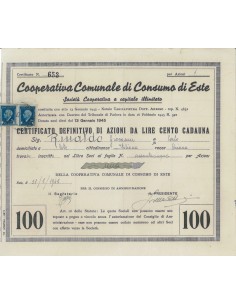COOP. COMUNALE DI CONSUMO DI ESTE - 65 AZIONI - ESTE 1945