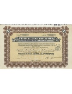 LA TELEMECCANICA ELETTRICA ING. AMATI GREGORINI - 1 AZIONE MILANO 1938