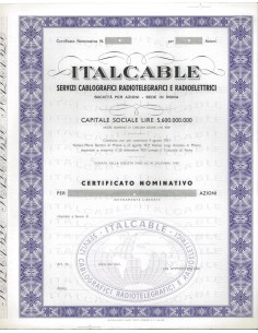 ITALCABLE - AZIONI - ROMA 1921