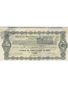 SOCIETÀ NAZIONALE DI TRASPORTI FRATELLI GONDRAND 1 AZIONE MILANO 1934