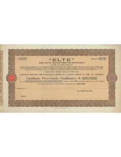 ELTE SOC. ELETTROTELEFONICA - AZIONI MILANO 1928
