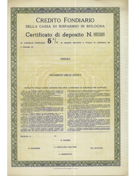 CREDITO FOND. CASSA RISP. FOND. IN BOLOGNA DEPOSITO 5%