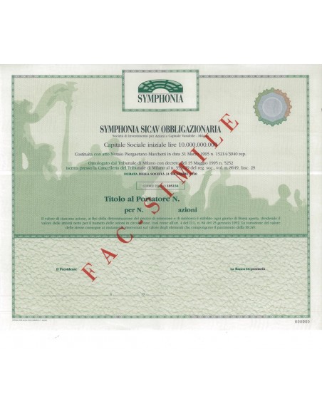 SYMPHONIA SICAV OBBLIGAZIONARIA - AZIONI MILANO 1995