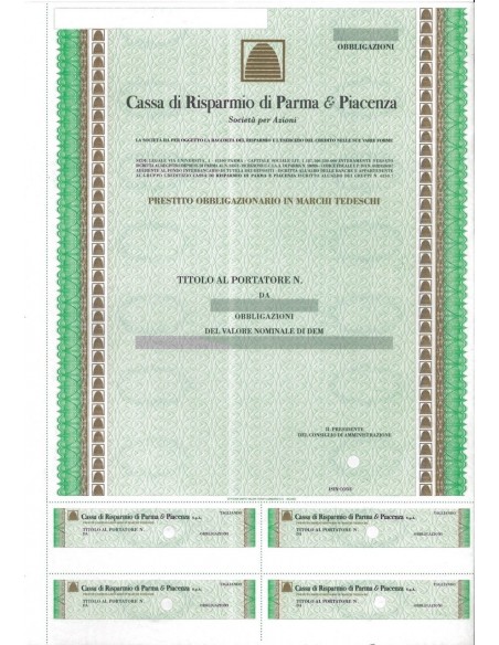 CASSA DI RISP. DI PARMA E PIACENZA - OBBLIGAZIONI