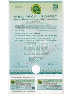 MELIORCONSORZIO - OBBLIGAZIONI 5% - ROMA 1993
