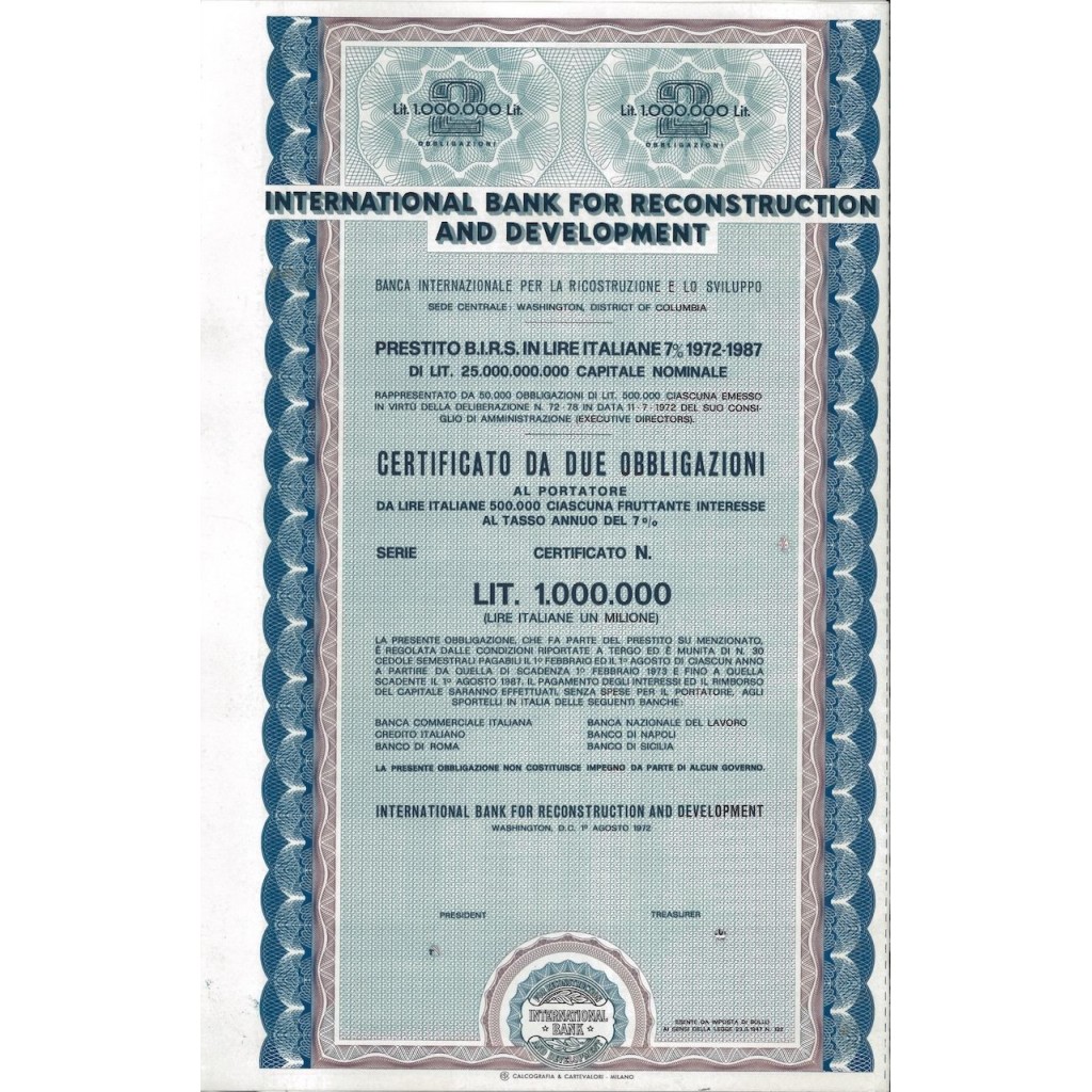 INT. BANK FOR RECONSTRUCTION AND DEVELOPMENT 2 OBB. 1972