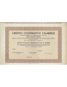 CREDITO COOP. CALABRESE - AZIONI REGGIO CALABRIA 1924