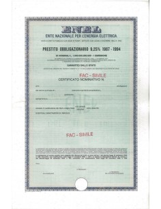 ENEL - OBBLIGAZIONI 9,25% 1987-1994 ROMA