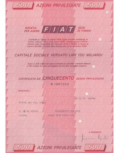 FIAT 500 AZIONI PRIVILEGIATE TORINO