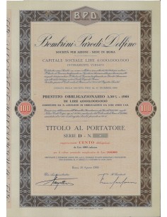 BOMBRINI PARODI DELFINO - 100 OBBLIGAZ. ROMA 1960