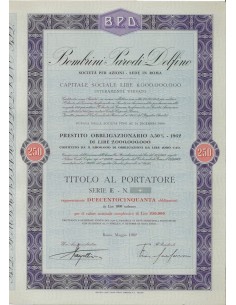 BOMBRINI PARODI DELFINO - 250 OBBLIGAZ. ROMA 1962