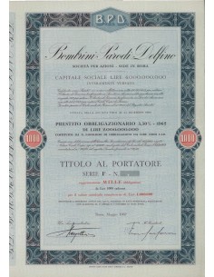 BOMBRINI PARODI DELFINO - 1000 OBBLIGAZ. ROMA 1962