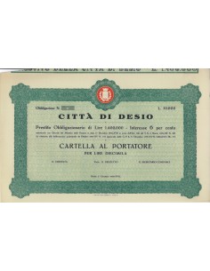 CITTA' DI DESIO - 1 OBBLIGAZIONE - DESIO 1939
