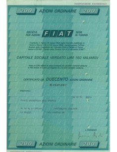 FIAT 200 AZIONI ORDINARIE TORINO 1971