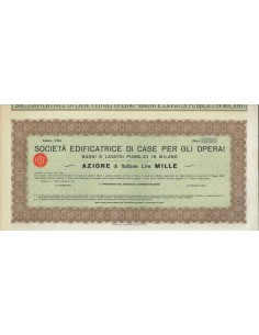 SOC. EDIFICATRICE DI CASE PER GLI OPERAI - 1 AZIONE MILANO 1935