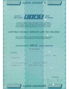 FIAT 1000 AZIONI ORDINARIE TORINO 1971