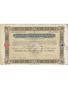 ISTITUTO COMM. LANIERO ITALIANO - 1 AZIONE MILANO 1930