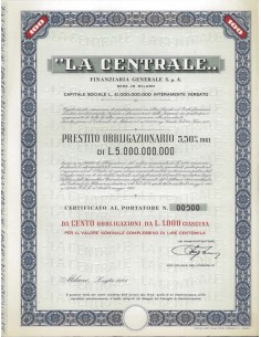 LA CENTRALE - 100 OBBLIGAZIONI MILANO 1961