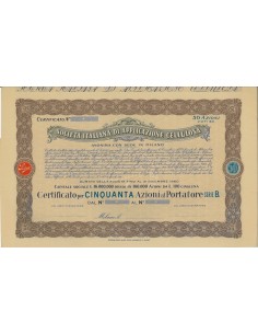 SOC. ITALIANA DI APP. CELLULOSA - 50 AZIONI MILANO 1919