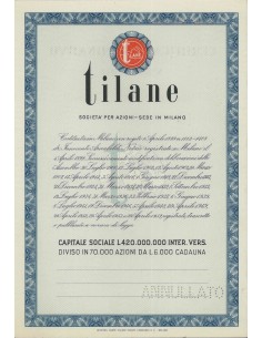 TILANE SPA - AZIONI - MILANO 1899