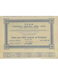 C.I.S.A. COMMERCIO INDUSTRIA SEGHE AFFINI - 1 AZIONE MILANO 1925