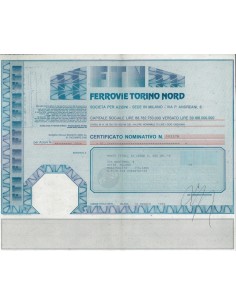 FERROVIE TORINO NORD - 1000 AZIONI - 1992