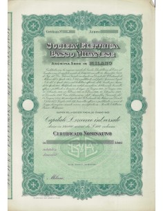 SOC. ELETTRICA-BASSO MILANESE - AZIONI - MILANO 1905