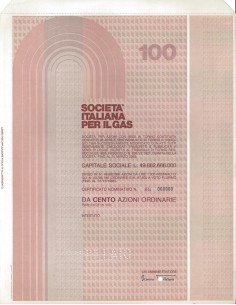 SOCIETA' ITALIANA PER IL GAS - 100 AZIONI 1856