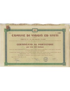 COMUNE DI VIGGIU' ED UNITI - PRESTITO 6% - VIGGIU' 1930