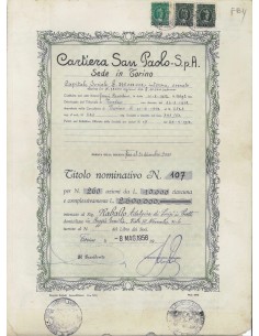 CARTIERA SAN PAOLO SPA - 260 AZIONI TORINO 1956