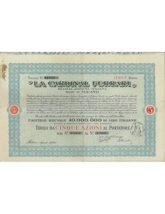 LA CARDINAL FERRARI - 5 AZIONI - MILANO 1928