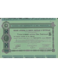 CASSA DEPOSITI E PRESTITI SEZ. AUT. DI CREDITO COMUNALE E PROVINCIALE 1 CARTELLA ROMA 1949