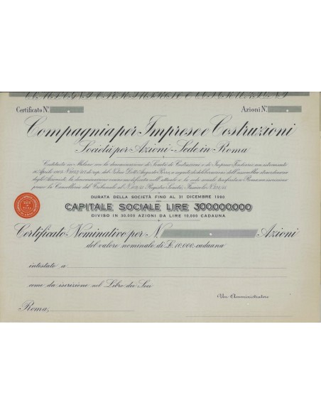 COMPAGNIA PER IMPRESE COSTRUZIONI - AZIONI ROMA
