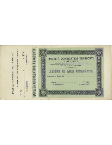SOC. COOPERATIVA TRASPORTI - AZIONE FIRENZE 1909