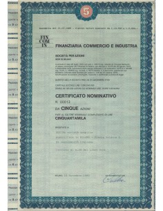 FINANZIARIA COMMERCIO E INDUSTRIA - 5 AZIONI MILANO 1980