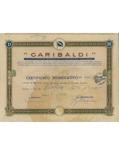 GARIBALDI SOC. ANON. COOP. DI NAVIGAZIONE 10 AZIONI GENOVA 1936