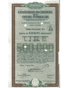 CONSORZIO DI CREDITO OPERE PUBBLICHE 20 OBB. ROMA 1962