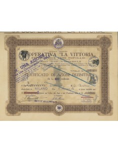 COOP. LA VITTORIA - AZIONI MILANO 1936