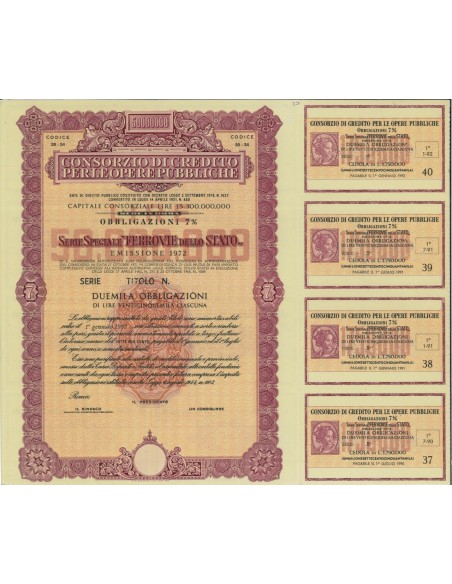 CONS. DI CREDITO PER LE OPERE PUBBLICHE 2000 OBB. ROMA 1972