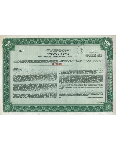 AMERICAN DEPOSITARY RECEIPT STOCKS OF MONTECATINI