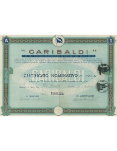 GARIBALDI SOC. ANON. COOP. DI NAVIGAZIONE 1 AZIONE GENOVA 1936