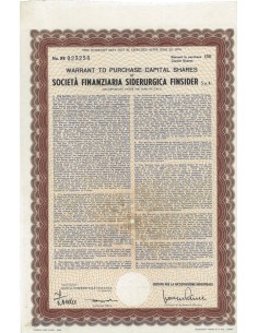 SOC. FIN. SIDERURGICA FINSIDER SPA - 150 WARRANT FOR STOCKS