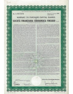 SOC. FIN. SIDERURGICA FINSIDER SPA - 600 WARRANT FOR STOCKS