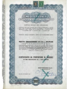 MEDITERRANEA RAFF. SICILIANA PETROLI SPA 1000 OBB. MILANO 1960
