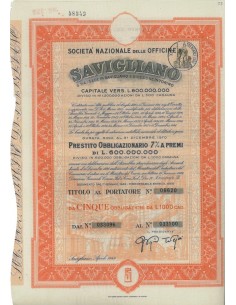 OFFICINE DI SAVIGLIANO - 5 OBBLIGAZ. 1949