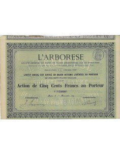 L'ARBORESE - 1 AZIONE DA 500 FRANCHI - PARIGI 1869