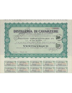 DISTILLERIE DI CAVARZERE - 25 OBBLIGAZ. CAVARZERE 1949